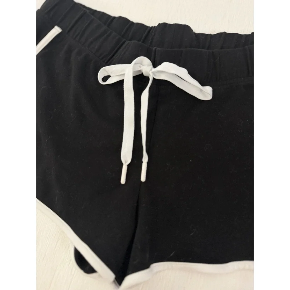 NEW victoria's secret PINK Black Campus Micro Mini Short Black Cotton Modal M